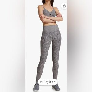 Alo Yoga Alosoft Grey Ribbed Waist & Ankle Leggings Size XS - see measurements.